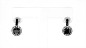 1.50 ct. t.w. Black and White Diamond Drop Earrings in Sterling Silver