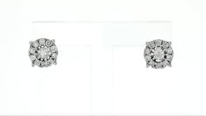 1.00 ct. t.w. Diamond Cluster Stud Earrings in 14kt White Gold