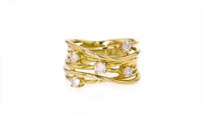 .50 ct. t.w. Diamond Highway Ring in 18kt Gold Over Sterling