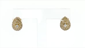 .50 ct. t.w. Diamond Cluster Pear-Shaped Earrings in 18kt Gold Over Sterling