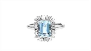 1.40 Carat Aquamarine and .36 ct. t.w. Diamond Ring in 14kt White Gold