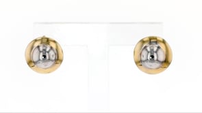 Italian 14kt Two-Tone Gold Stud Earrings