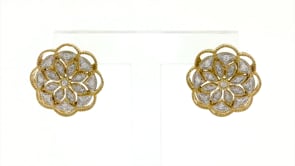 .50 ct. t.w. Diamond Openwork Flower Earrings in 18kt Gold Over Sterling