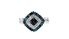 .50 ct. t.w. Blue and White Diamond Ring in Sterling Silver
