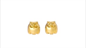 Child's 14kt Yellow Gold Owl Stud Earrings