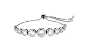 4.85 ct. t.w. Bezel-Set Graduated CZ Bolo Bracelet in Sterling Silver