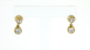 75 ct. t.w. Bezel-Set Diamond Drop Earrings in 14kt Yellow Gold