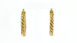 18kt Gold Over Sterling Spiral Hoop Earrings. 1 3/8"