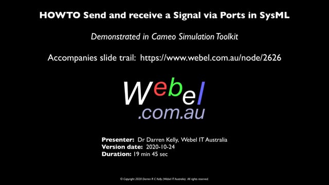 HOWTO Send and receive a Signal via Ports in SysML and Cameo Simulation Toolkit