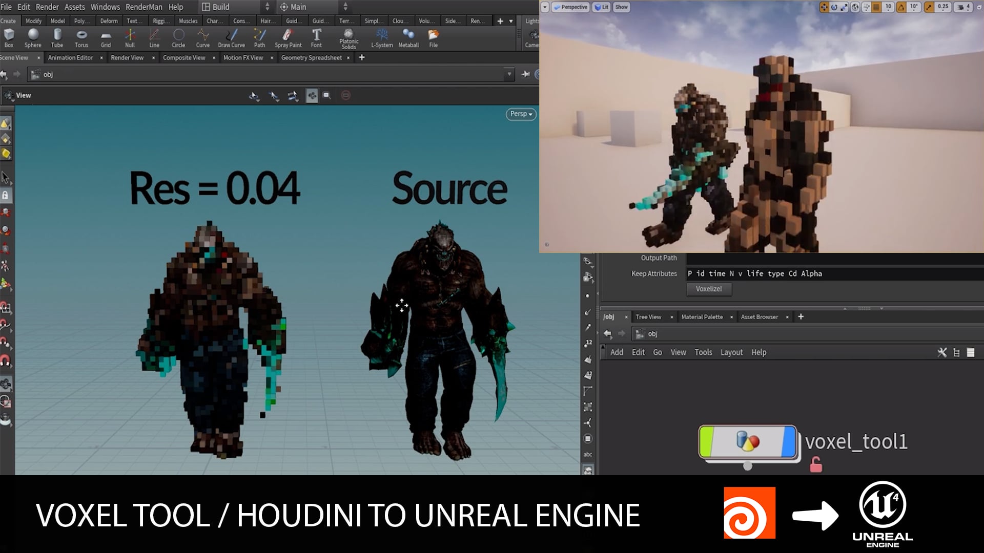Voxel tool / Houdini to Unreal Engine (Full Niagara)