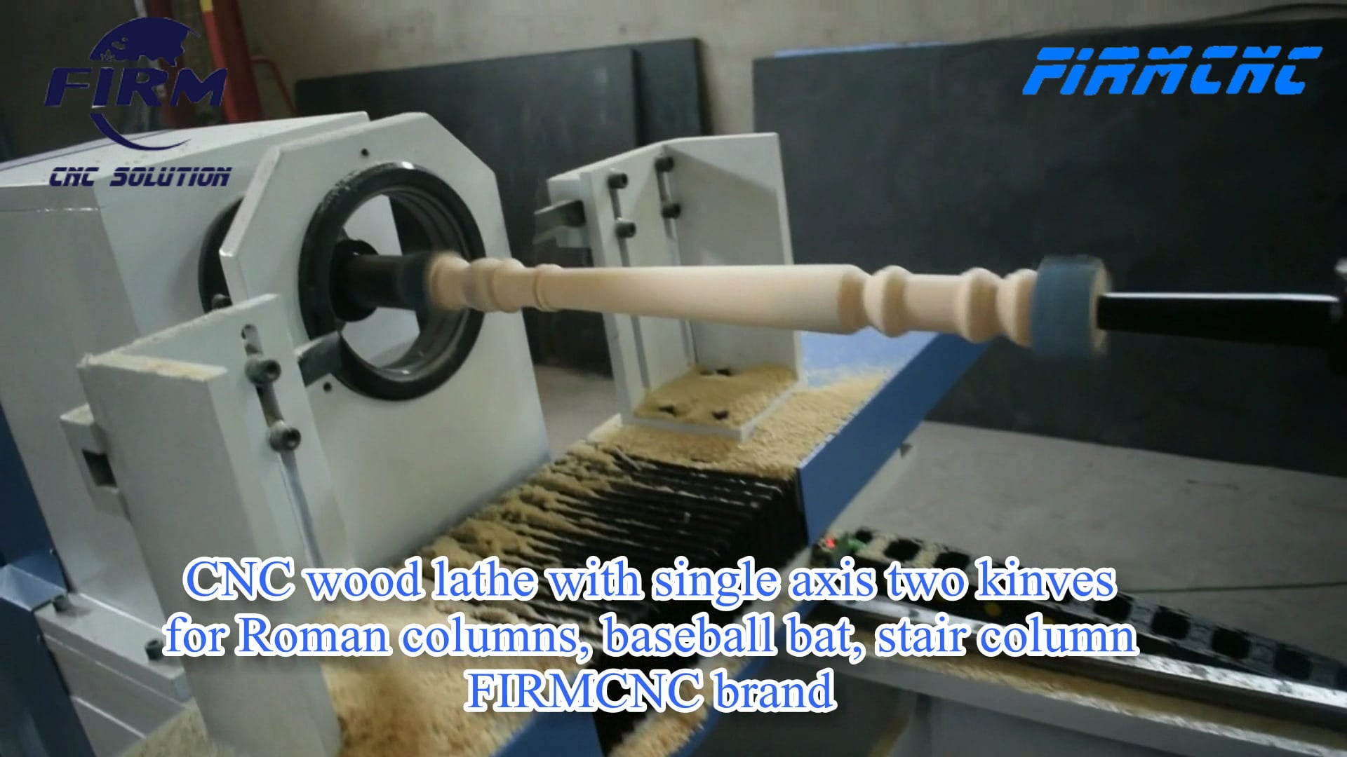 Single axis two knives cnc wood lathe