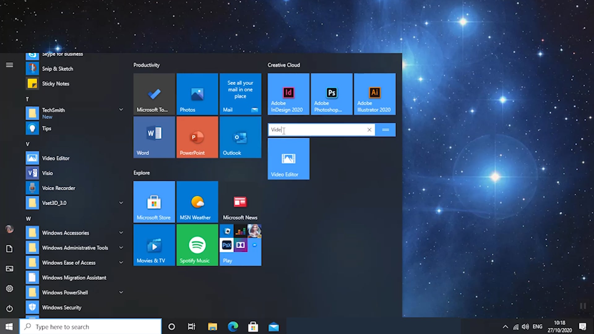 Windows 10 Start Menu