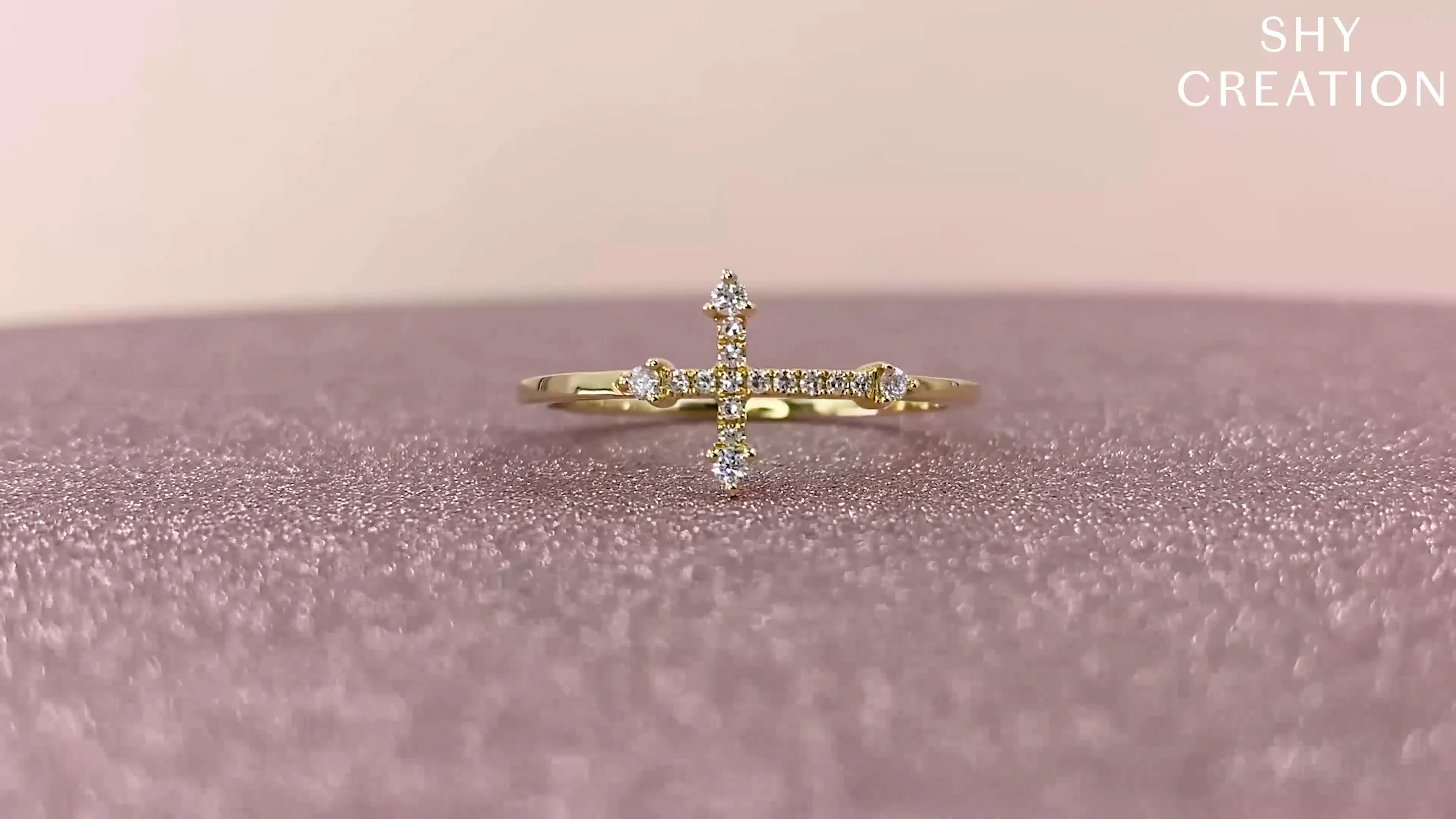 0.09CT DIAMOND CROSS RING – Shy Creation