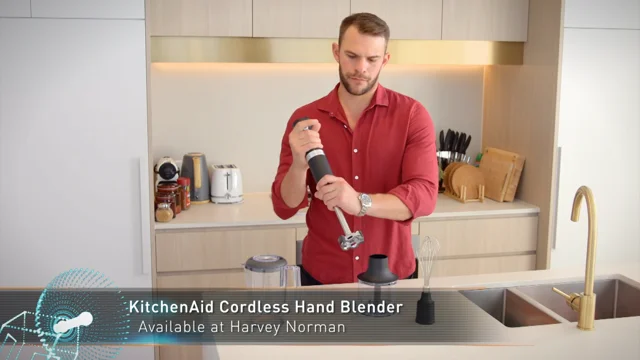KitchenAid Cordless Variable Speed Hand Blender with Chopper and Whisk Attachment Grey