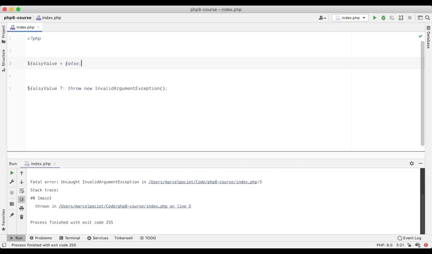 throw as an expression What's new in PHP 8 Beyond Code
