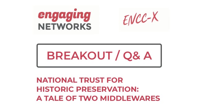 Breakout: National Trust For Historic Preservation - A Tale Of Two Middleware