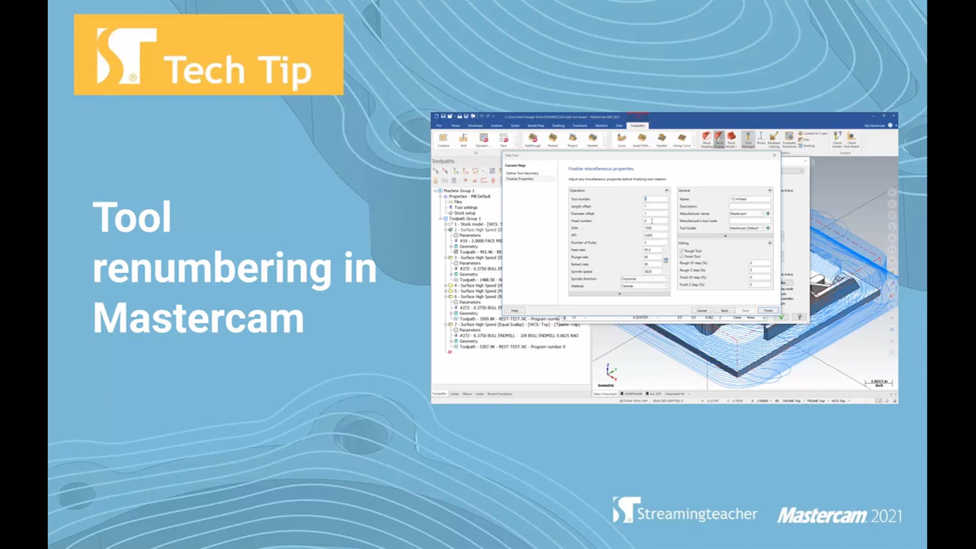 Tool renumbering in Mastercam