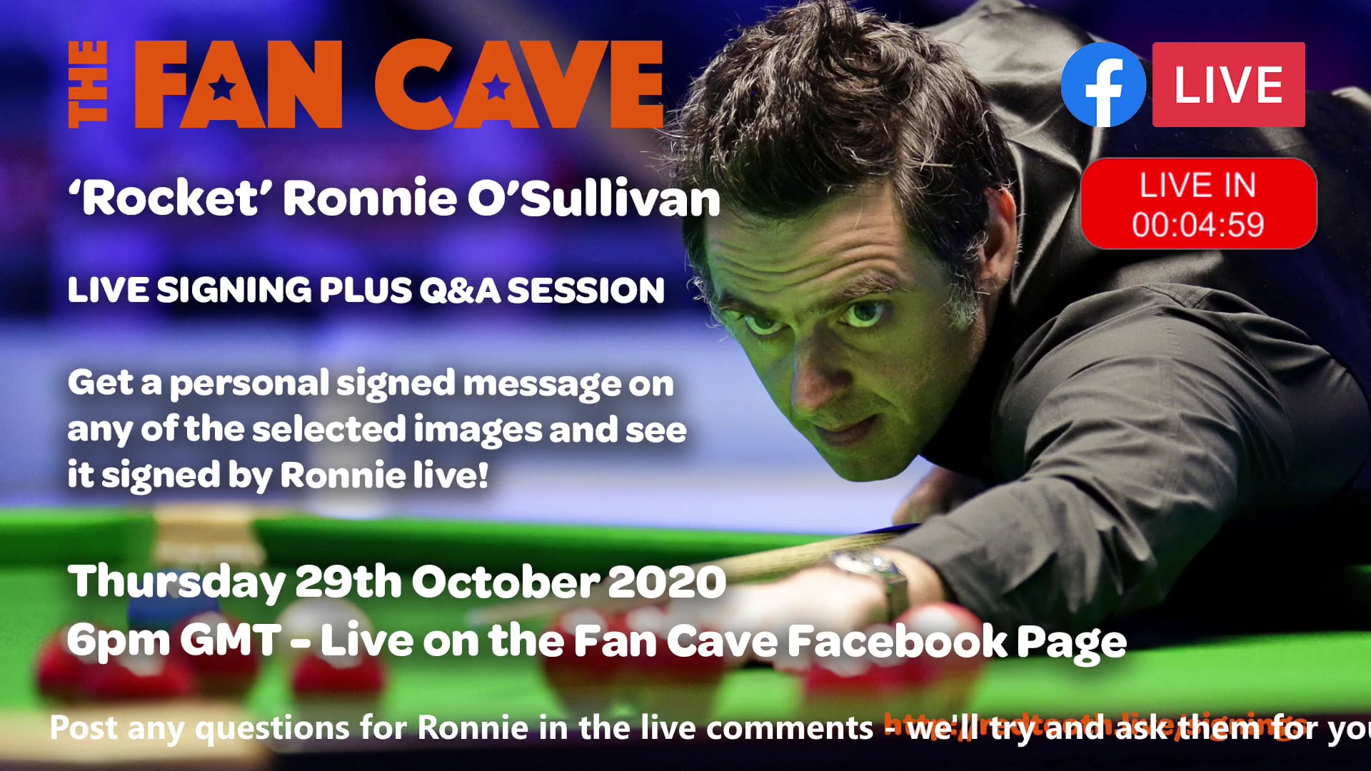 Join us for a live signing with Ronnie O Sullivan! on Vimeo