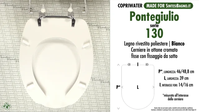 COPRIWATER per wc DISABILI/ANZIANI/COMUNITA': PONTE GIULIO. Serie 130   online!