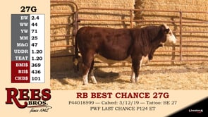 Lot #27G - RB BEST CHANCE 27G