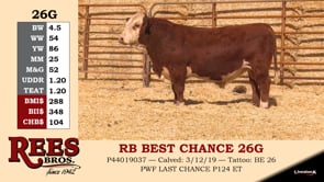 Lot #26G - RB BEST CHANCE 26G