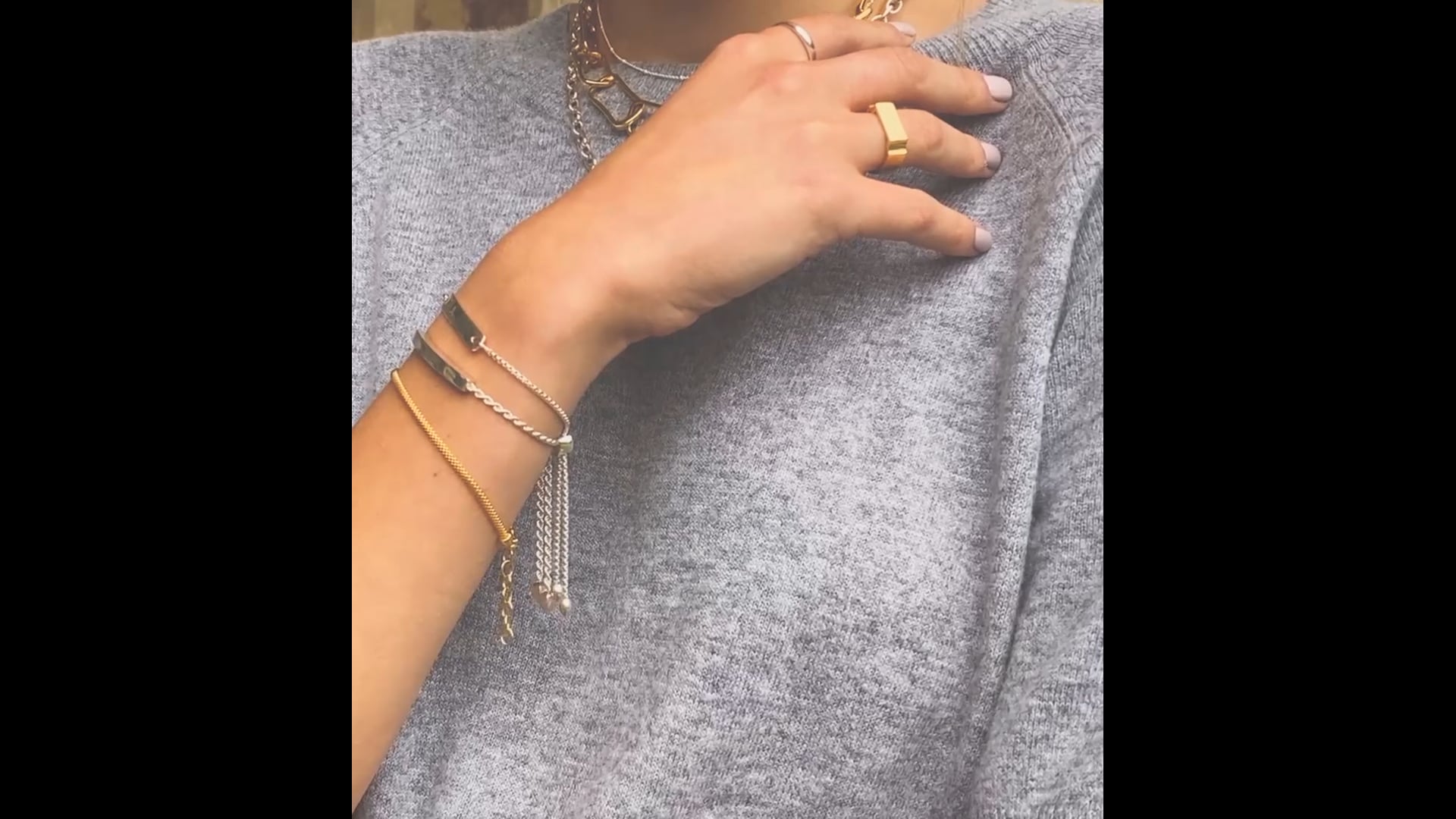 Linear Chain Bracelet in 18k Gold Vermeil on Sterling Silver 