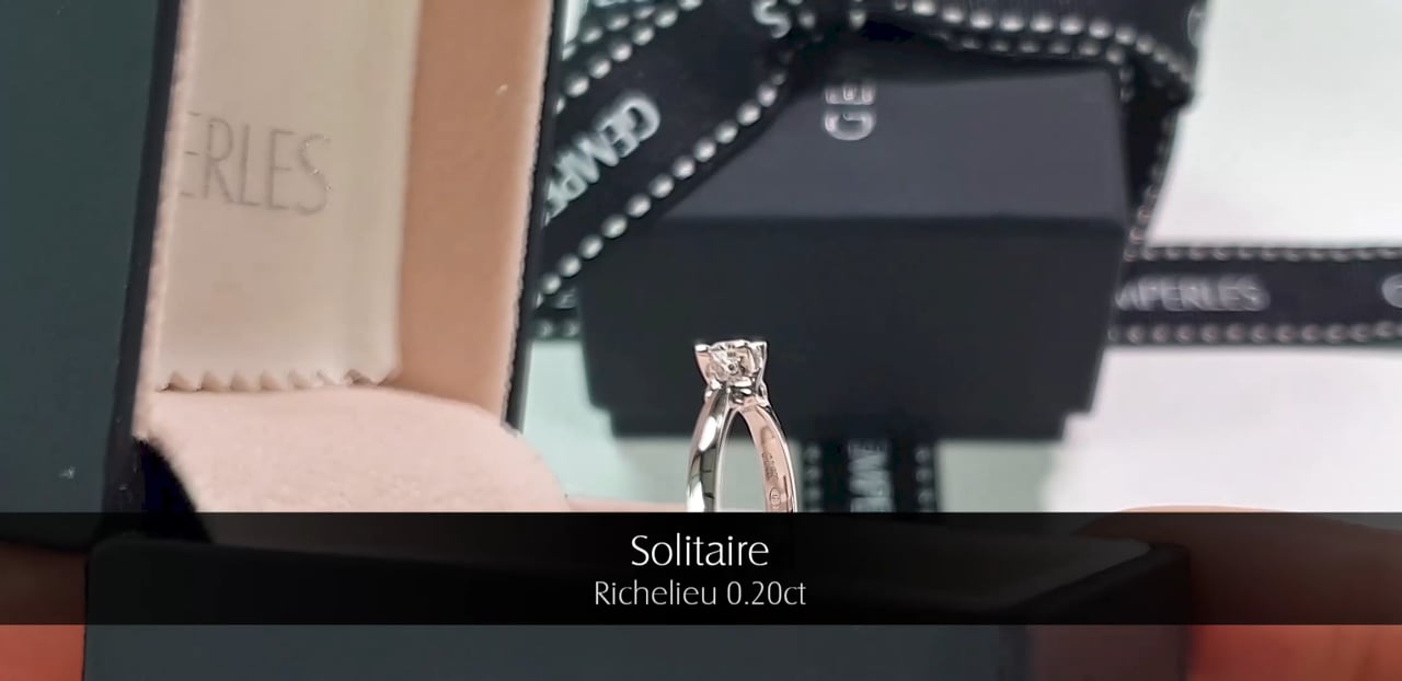 Solitario Richelieu - Oro Bianco & Diamante 0.20ct | Gemperles
