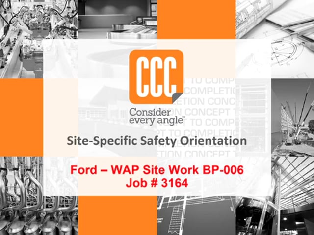 3164 Ford WAP Work Site BP-006  Site-Specific Safety Orientation