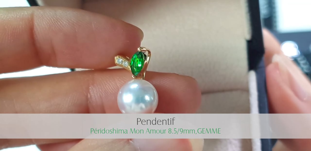 Ciondolo Péridoshima Mon Amore - Oro Giallo, Diamante & Perla Akoya 8.5/9mm, GEMME | Gemperles