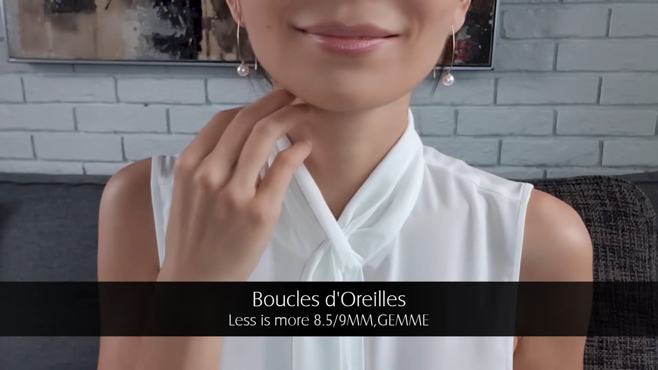 Orecchini Less is More - Oro Giallo & Perle Akoya 8.5/9mm, GEMME | Gemperles