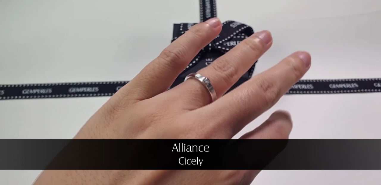 Fede Nuziale Cicely - Oro Bianco & Diamante | Gemperles