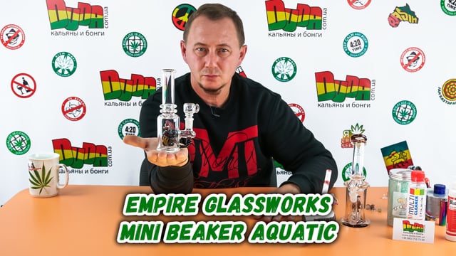 Бонг ручной работы из боросиликатного стекла «Empire Glassworks Mini Beaker Aquatic»