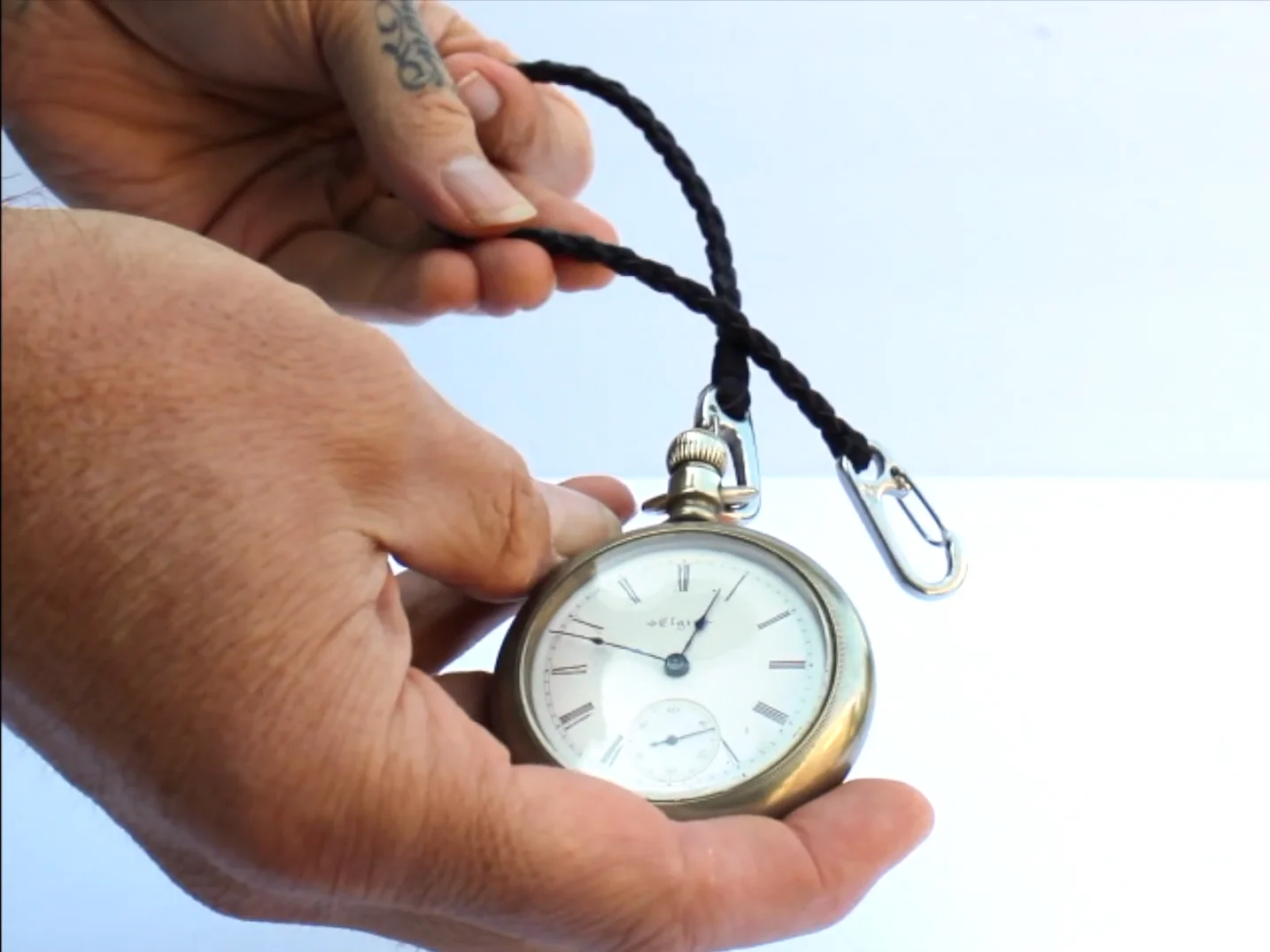 Braided leather pocket outlet watch fob