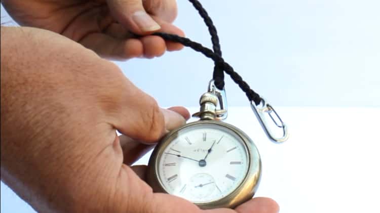 Small Braided Leather Pocket Watch Chain