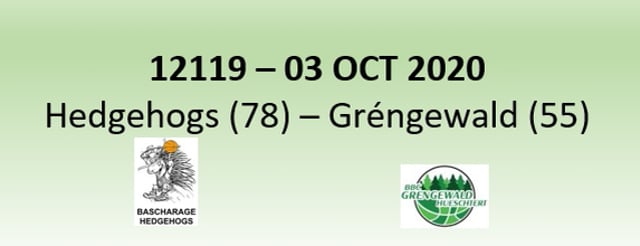 N2H 12119 Bascharage Hedgehogs (78) - Grengewald Hueschtert (55) 03/10/2020