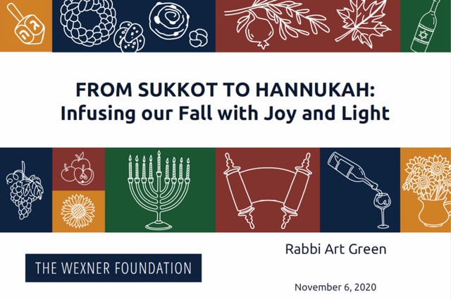 From Sukkot to Hannukah – Infusing our Fall with Joy and Light Session 3