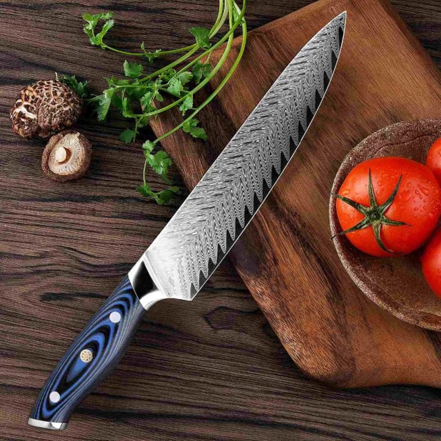  Seido Knives 4-Piece Kanpeki VG10 Japanese Damascus Steel Knife  Set Professional Chef Knife Set Blue Handle Chef Knife, Santoku Knife,  Boning Knife and Paring Knife: Home & Kitchen