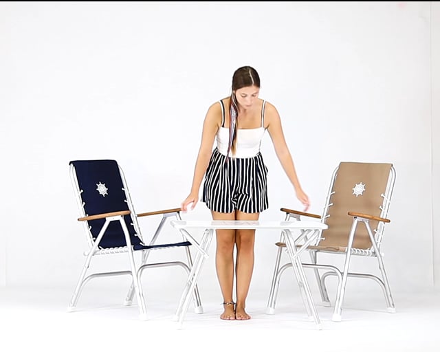 Sedia Da Barca Pieghevole FORMA MARINE In Alluminio E Teak - Design Elegante E Comfortabile - Foto 3