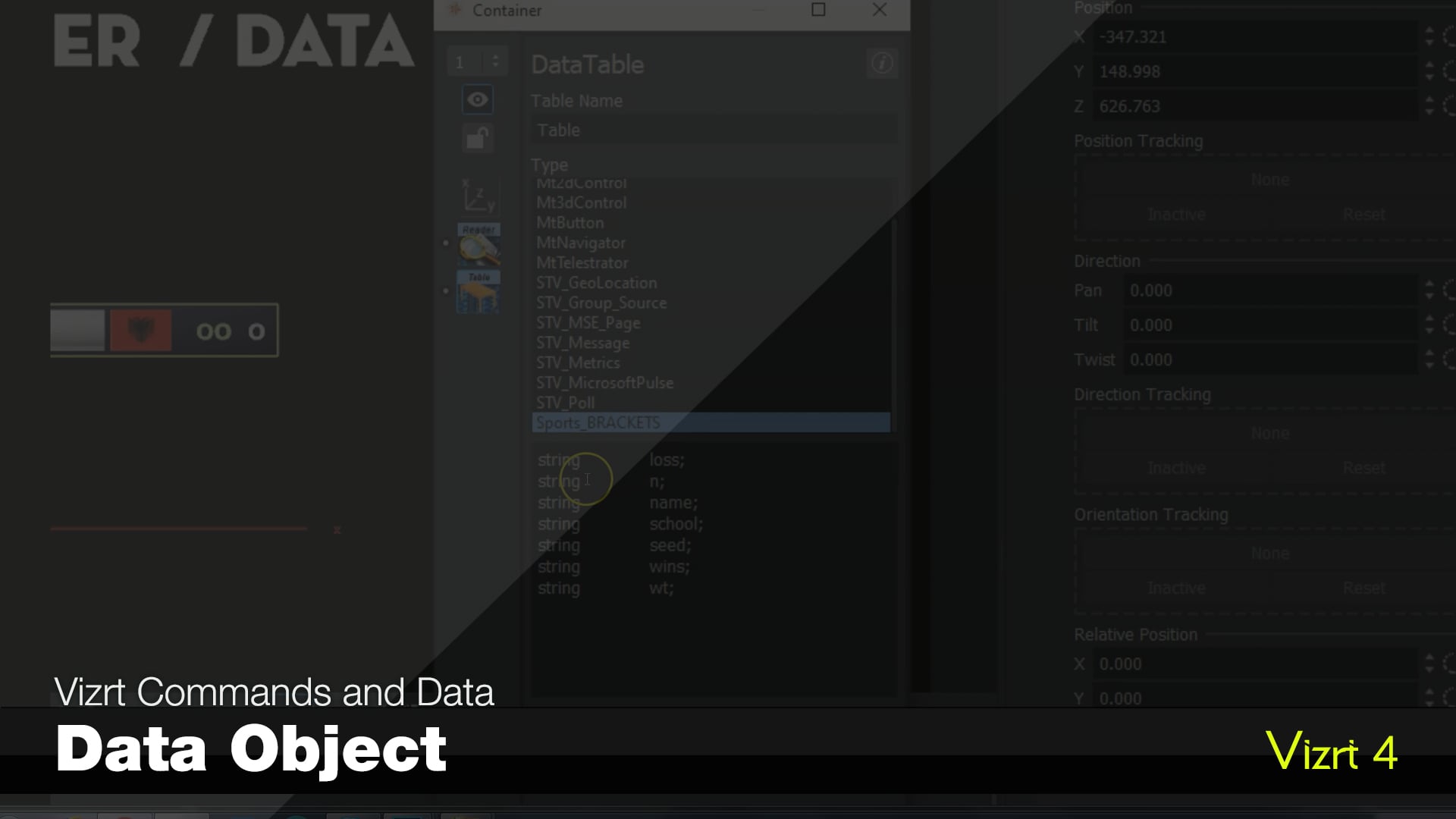 Vizrt 4 Commands and Data - DataPool DataReader & Data Object on Vimeo