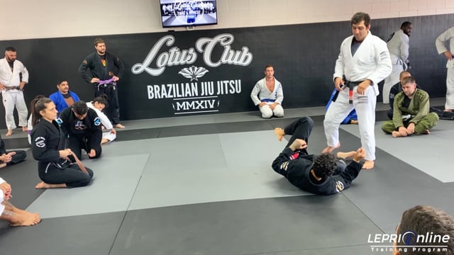 Berimbolo Defense to Knee Cut Pass Attempt when Opponent Defends with Reverse De La Riva to Back Take or Kimura