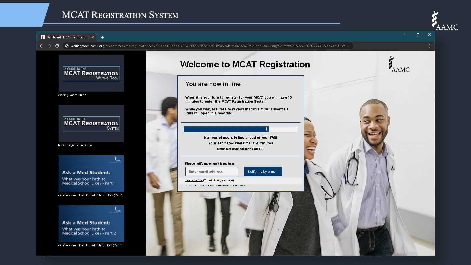 MCAT Registration Waiting Room Guide on Vimeo