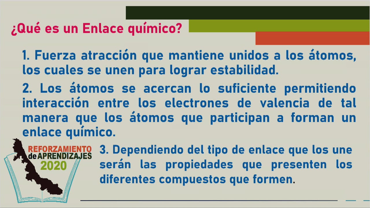 Enlace químico y tipo de enlace