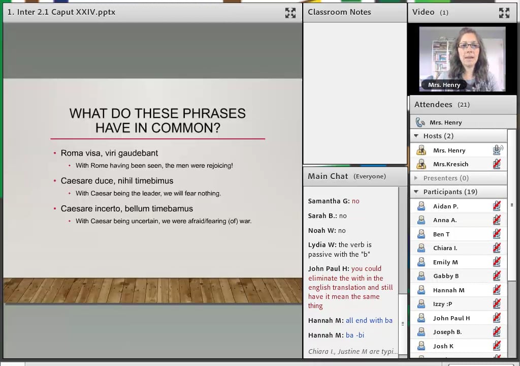 Intermediate Latin Henry Sprg20 Class 1_0 on Vimeo
