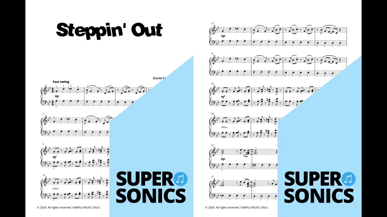 Steppin' Out (Late Intermediate - Grade 4) - Supersonics Piano