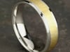 Men&#39;s Wedding Band with 10K Yellow Gold Accent in 10K White Gold, 6mm