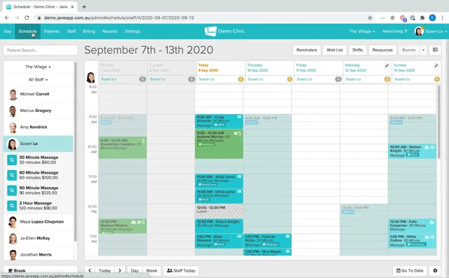 Scheduling: Complete Schedule Overview - Jane App