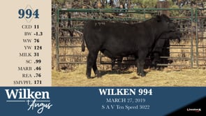 Lot #994 - WILKEN 994