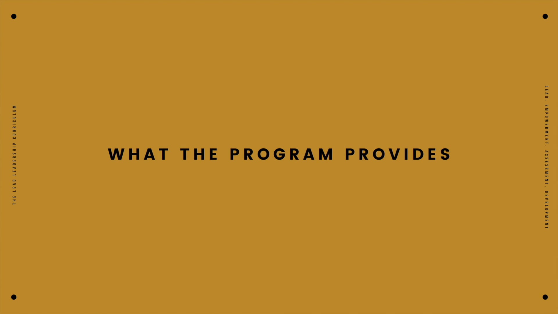 What the Program Provides