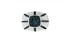 33 ct. t.w. Blue Diamond Weaved Dome Ring in Sterling Silver