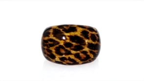 Italian Leopard-Print Enamel Ring in 18kt Gold Over Sterling